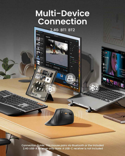 EM11 Ergonomic Vertical Wireless Mouse