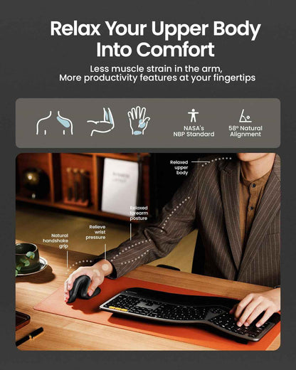 EM11 Ergonomic Vertical Wireless Mouse