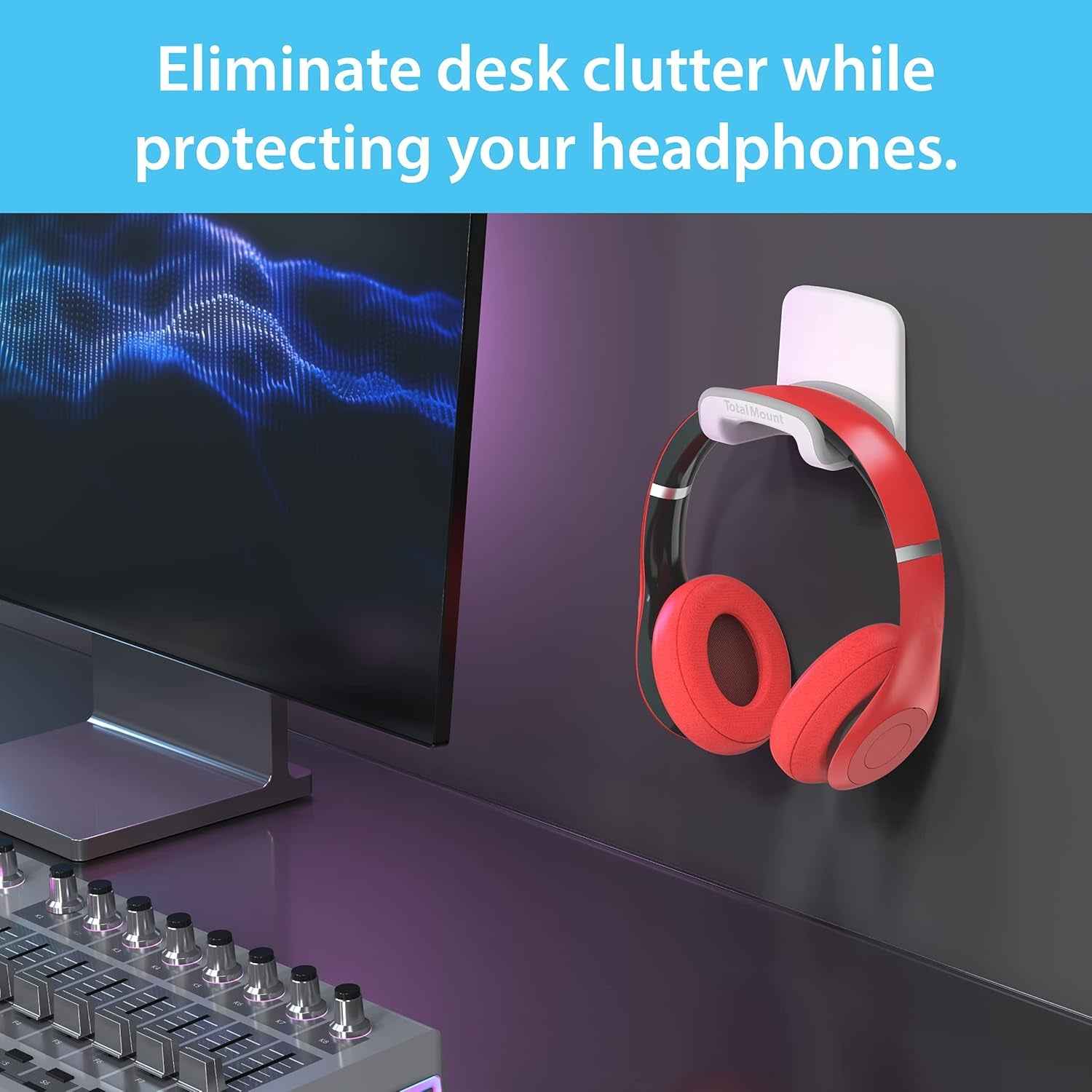 Removable Adhesive Headphone Hanger — Clean Desk, Zero Damage