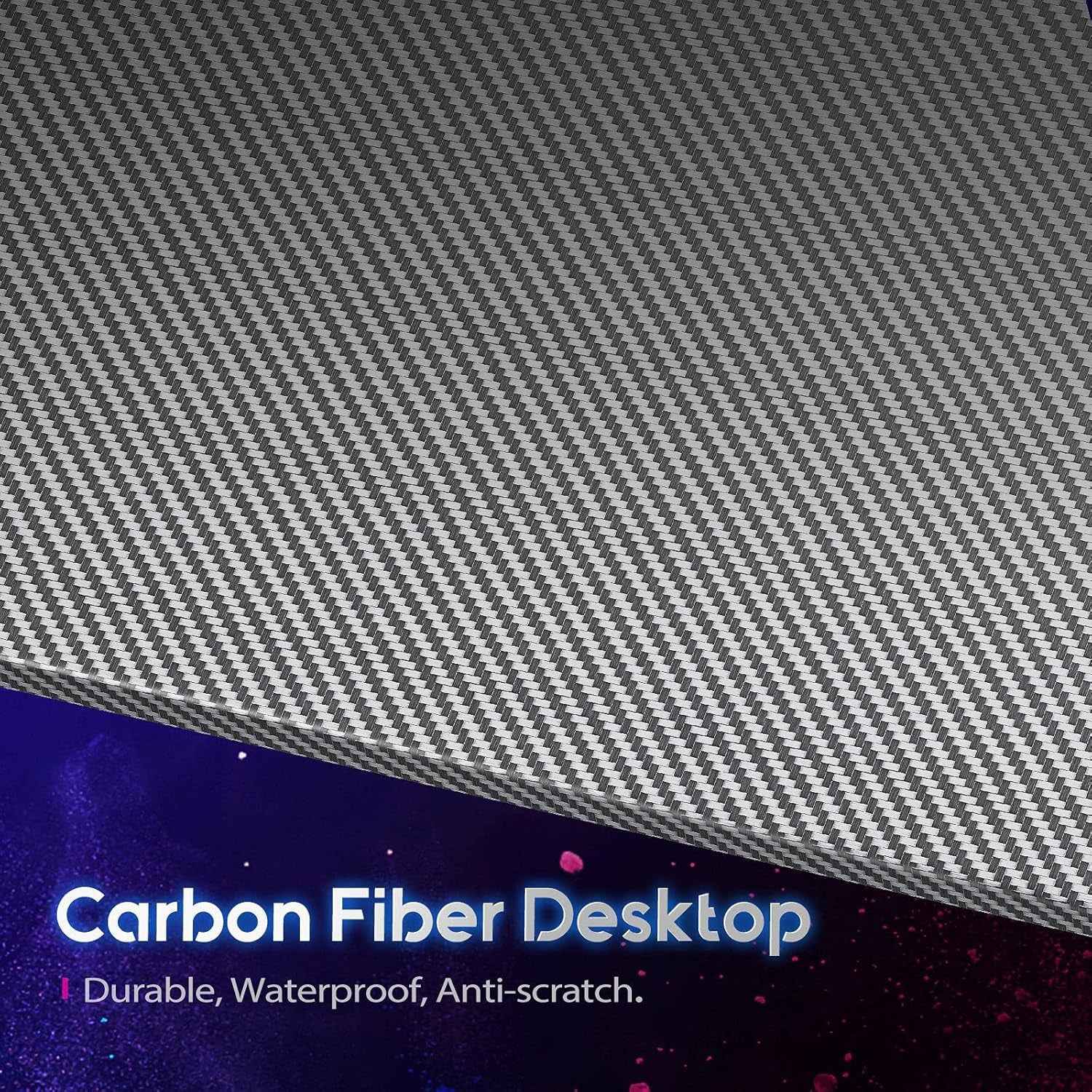 L Shaped Gaming Desk with Carbon Fiber Surface