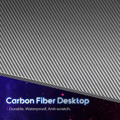 L Shaped Gaming Desk with Carbon Fiber Surface