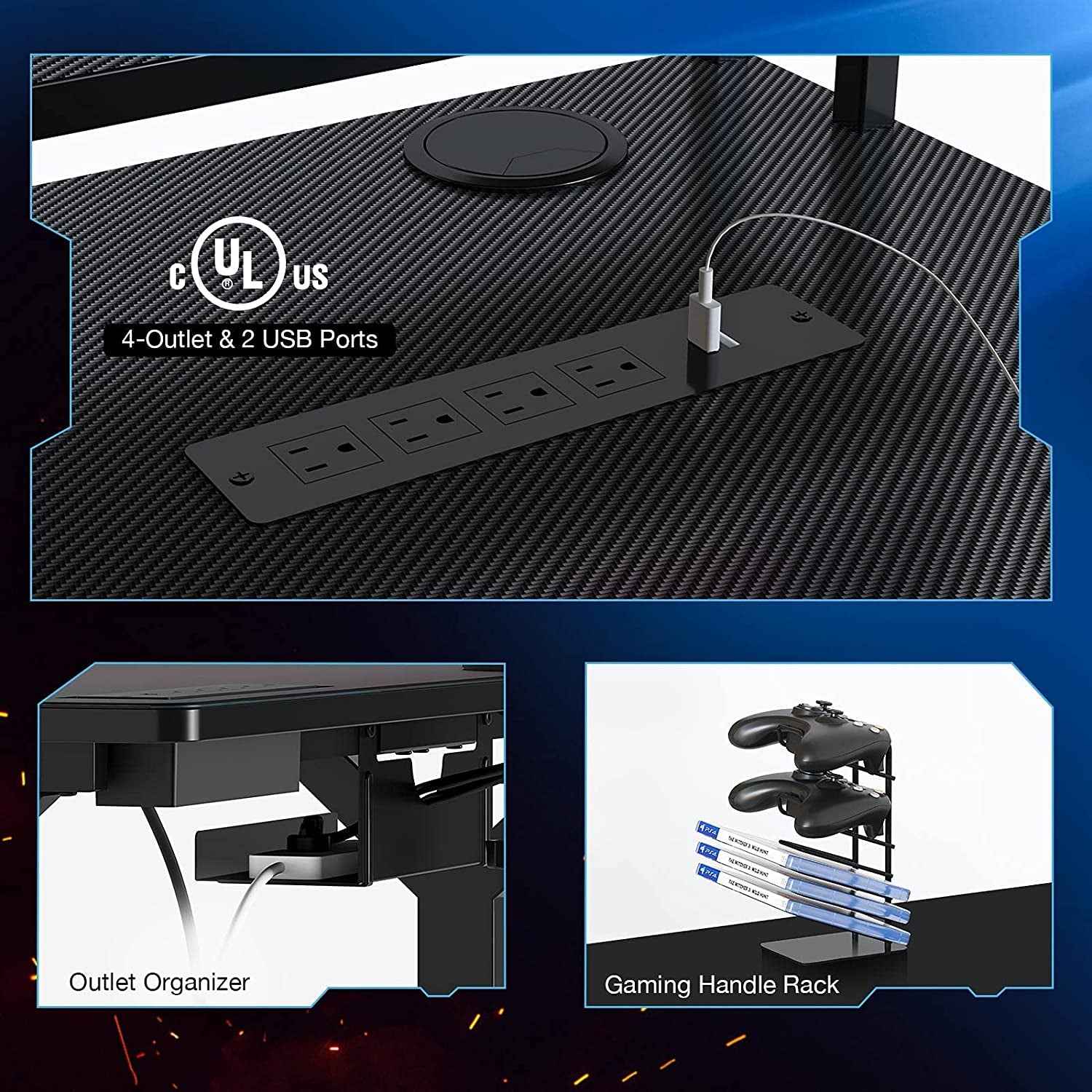 Ergonomic Gaming Desk with Monitor Stand — Built for Serious Setups