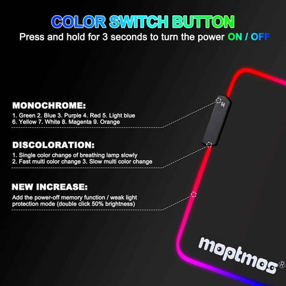 RGB Gaming Mouse Pad Anime Dragon Mousepad