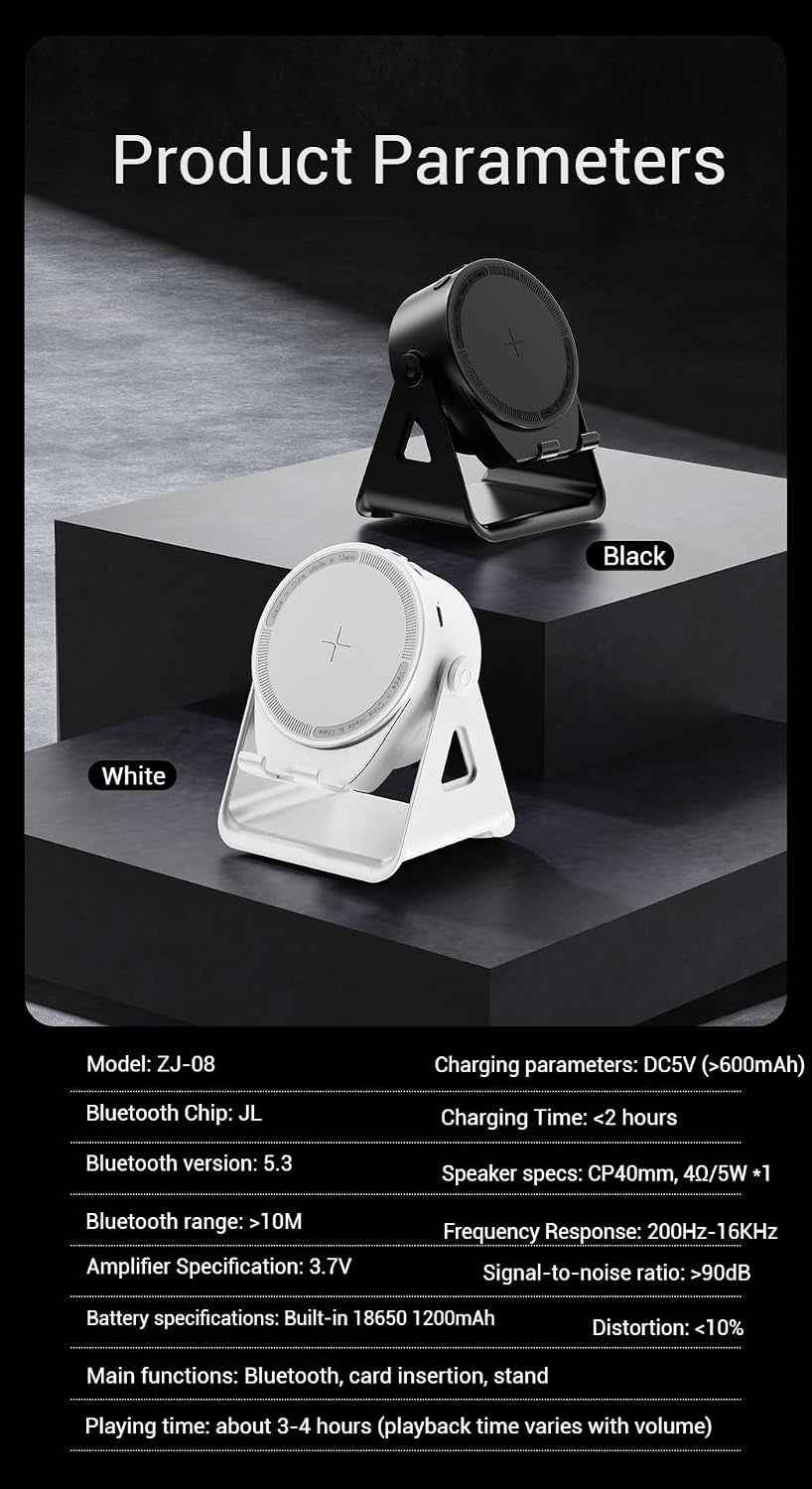 4-in-1 Wireless Charging Bluetooth Speaker & Phone Stand