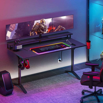 Ergonomic Gaming Desk with Monitor Stand — Built for Serious Setups