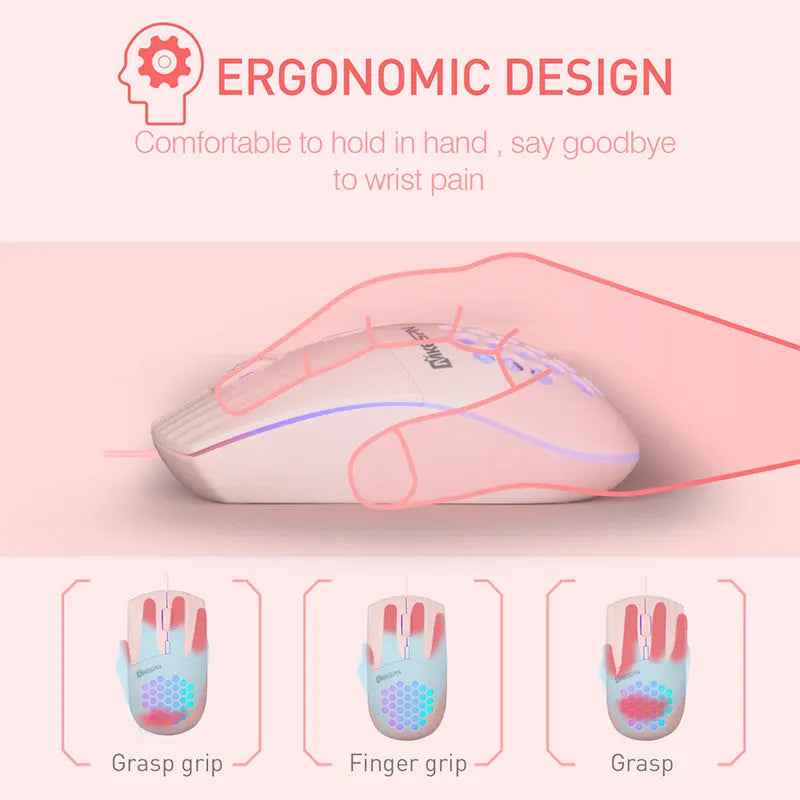 Wired RGB Backlit Honeycomb Shell Gaming Mouse