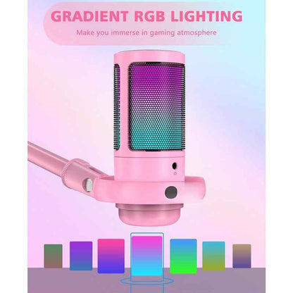 RGB Condenser Gaming Microphone — Touch Mute & Gain Control for Streamers